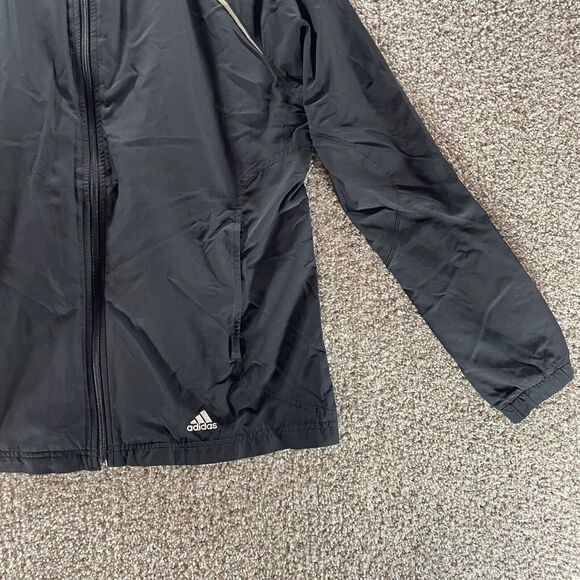 Adidas Jacket Womens Large Black Vented Windbreaker Full Zip Outdoor Logo Ladies - Picture 3 of 13